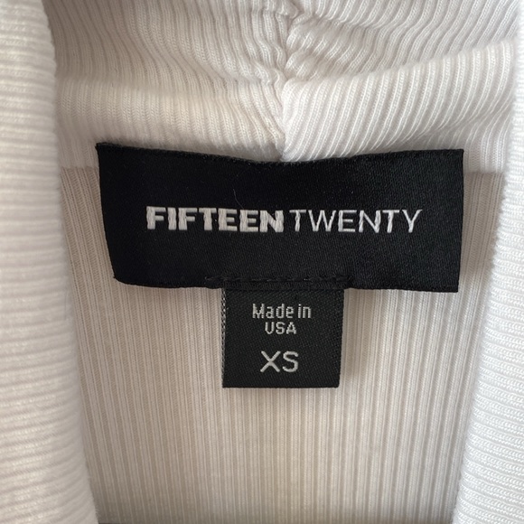 Fifteen Twenty Ribbed Cowl Neck Top - White - Size‎ XS - Picture 3 of 7